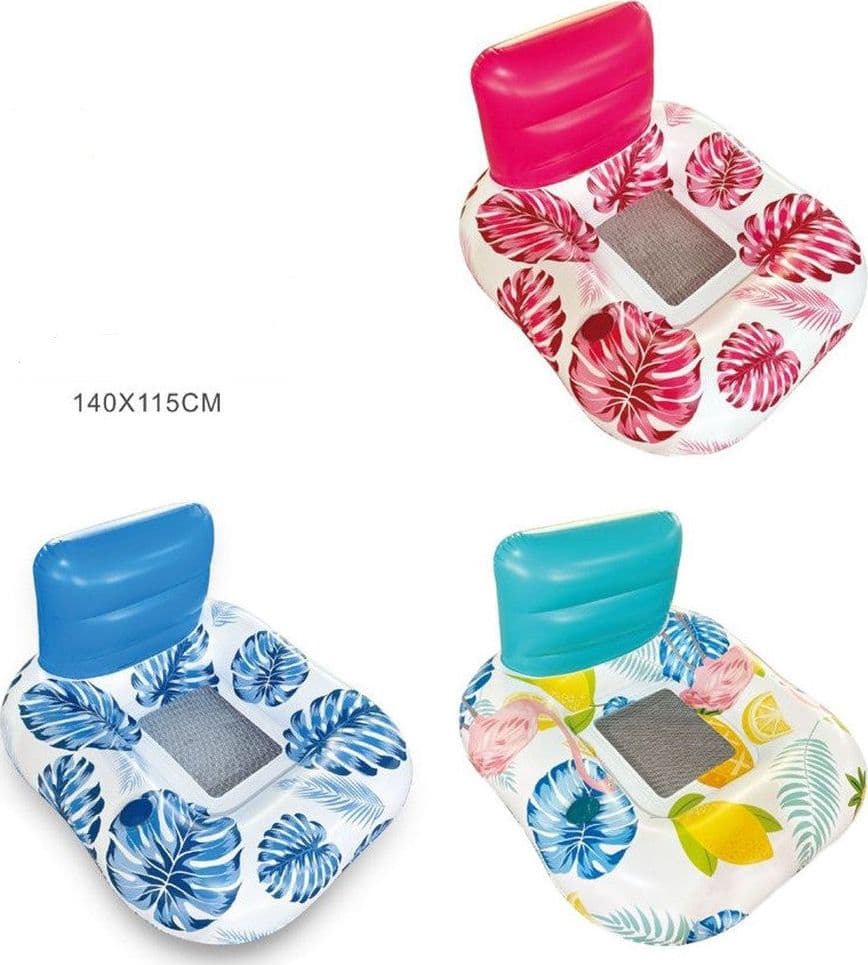 POLTRONA CON SCHIENALE GONFIABILE GALLEGGIANTE AD ACQUA PISCINA MARE 140X115CM 628532 in Canotti e gonfiabili galleggianti Trade Shop italia - Napoli, commercioVirtuoso.it