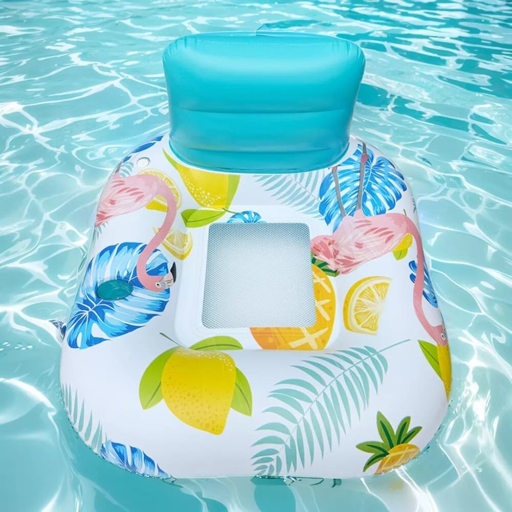 POLTRONA CON SCHIENALE GONFIABILE GALLEGGIANTE AD ACQUA PISCINA MARE 140X115CM 628532 in Canotti e gonfiabili galleggianti Trade Shop italia - Napoli, commercioVirtuoso.it