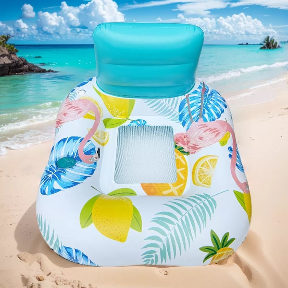 POLTRONA CON SCHIENALE GONFIABILE GALLEGGIANTE AD ACQUA PISCINA MARE 140X115CM 628532 in Canotti e gonfiabili galleggianti Trade Shop italia - Napoli, commercioVirtuoso.it