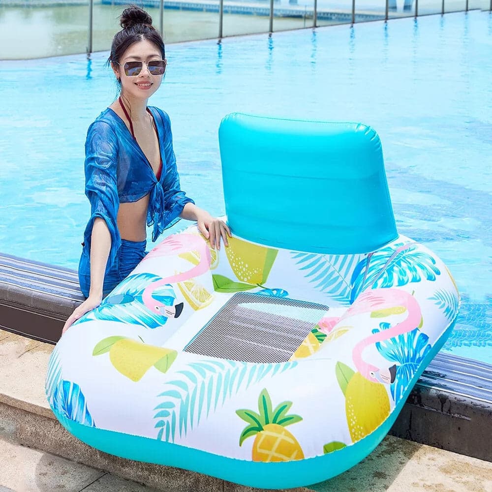 POLTRONA CON SCHIENALE GONFIABILE GALLEGGIANTE AD ACQUA PISCINA MARE 140X115CM 628532 in Canotti e gonfiabili galleggianti Trade Shop italia - Napoli, commercioVirtuoso.it