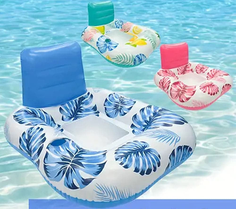POLTRONA CON SCHIENALE GONFIABILE GALLEGGIANTE AD ACQUA PISCINA MARE 140X115CM 628532 in Canotti e gonfiabili galleggianti Trade Shop italia - Napoli, commercioVirtuoso.it