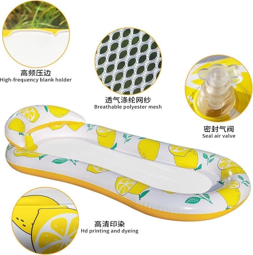 LETTINO IN RETE AMACA CON SCHIENALE GONFIABILE PISCINA MOTIVO LIMONI 178X80CM 628533 in Canotti e gonfiabili galleggianti Trade Shop italia - Napoli, commercioVirtuoso.it