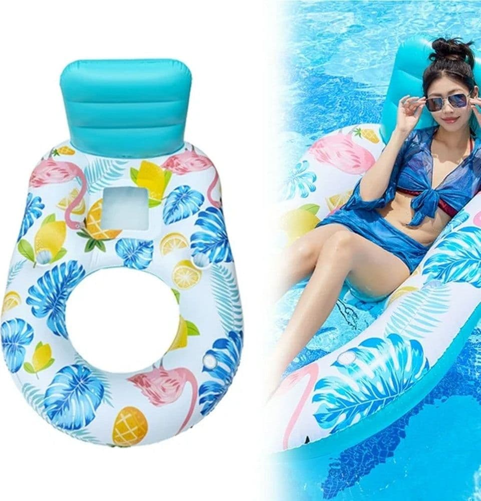 POLTRONA LOUNGE GONFIABILE GALLEGGIANTE CON PORTABICCHIERI PISCINA 170X110CM 628534 in Canotti e gonfiabili galleggianti Trade Shop italia - Napoli, commercioVirtuoso.it