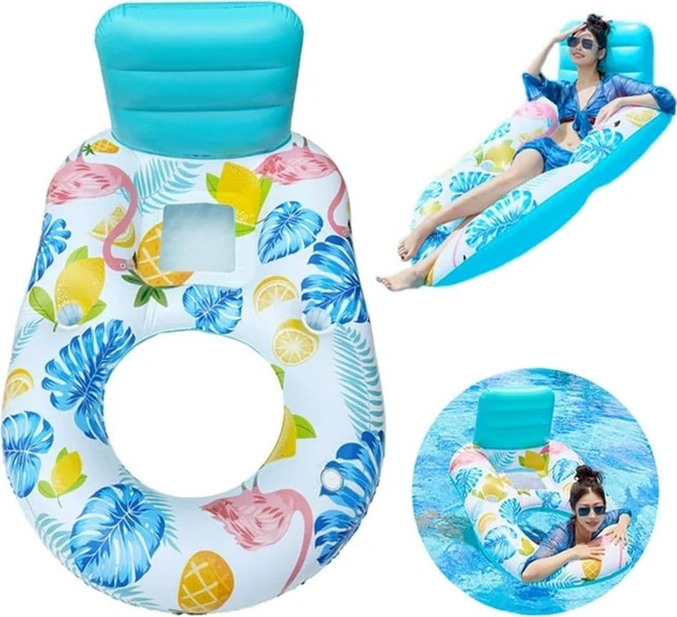 POLTRONA LOUNGE GONFIABILE GALLEGGIANTE CON PORTABICCHIERI PISCINA 170X110CM 628534 in Canotti e gonfiabili galleggianti Trade Shop italia - Napoli, commercioVirtuoso.it