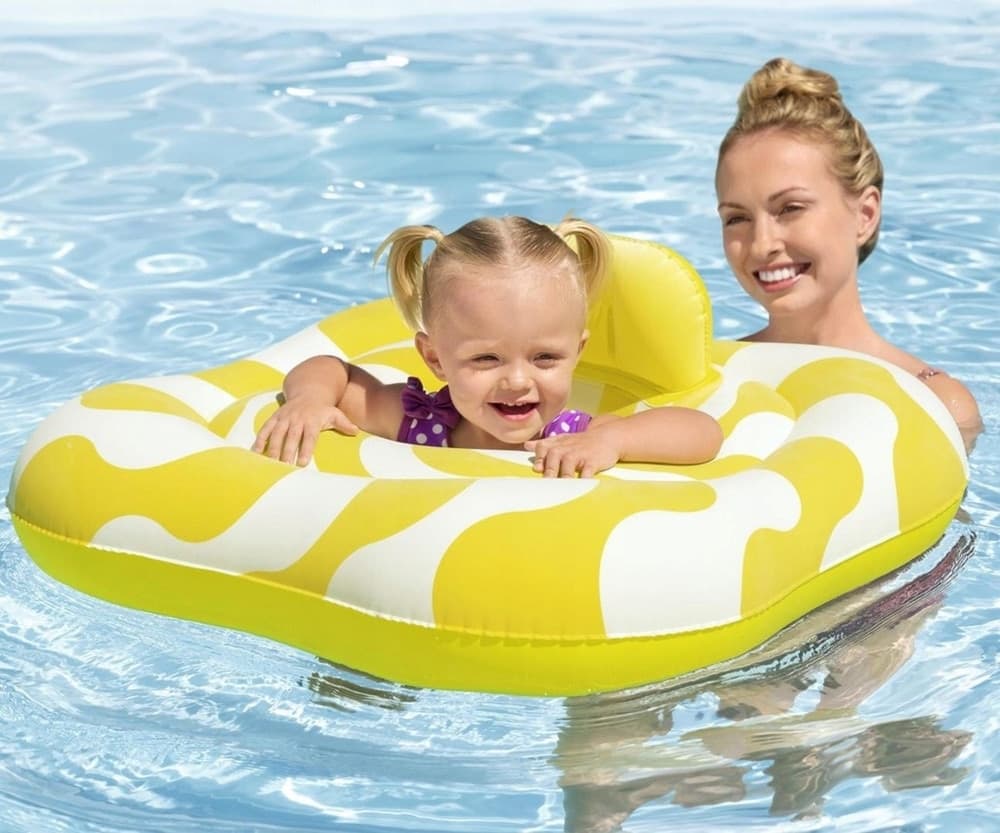 SALVAGENTE A MUTANDINA QUADRATO GONFIABILE SWIM SAFE COMFORT PLUSH GIALLO 79X79CM 32298 in Salvagenti Trade Shop italia - Napoli, commercioVirtuoso.it