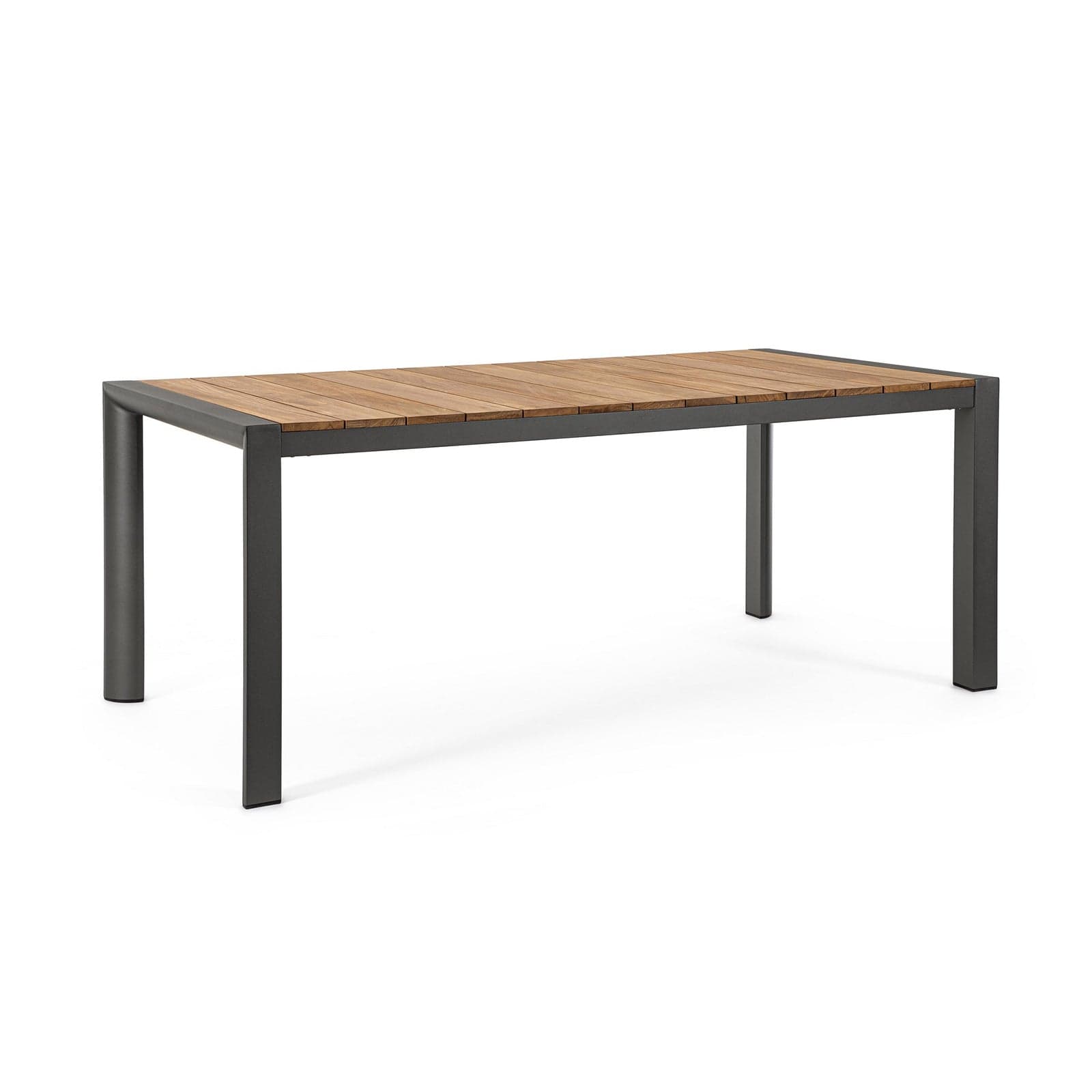 Tavolo "Cameron" con struttura in alluminio, piano in teak - 7