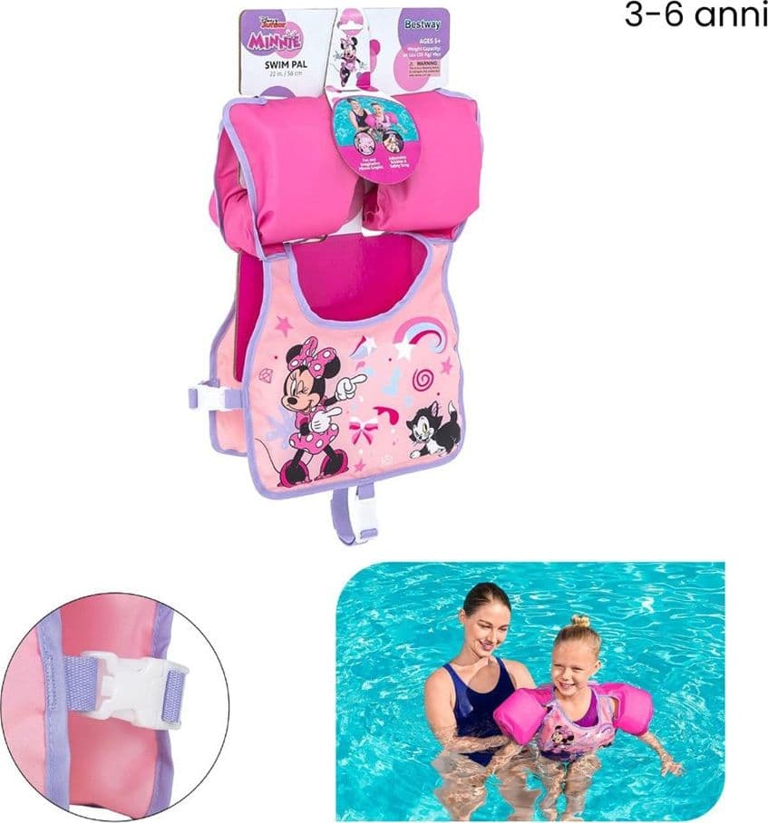 GIUBBOTTO GIUBBETTO SALVAGENTE GILET NUOTO SWIM PAL MINNIE PER BAMBINE 3-6 ANNI 9101A in Giubbotti salvagente Trade Shop italia - Napoli, commercioVirtuoso.it
