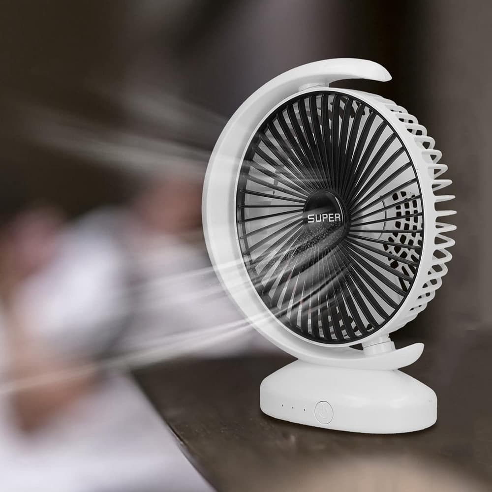 VENTILATORE DA TAVOLO USB SILENZIOSA CON ROTAZIONE TESTA FLUSSO D'ARIA A 3 LIVELLI in Ventilatori da tavolo Trade Shop italia - Napoli, commercioVirtuoso.it