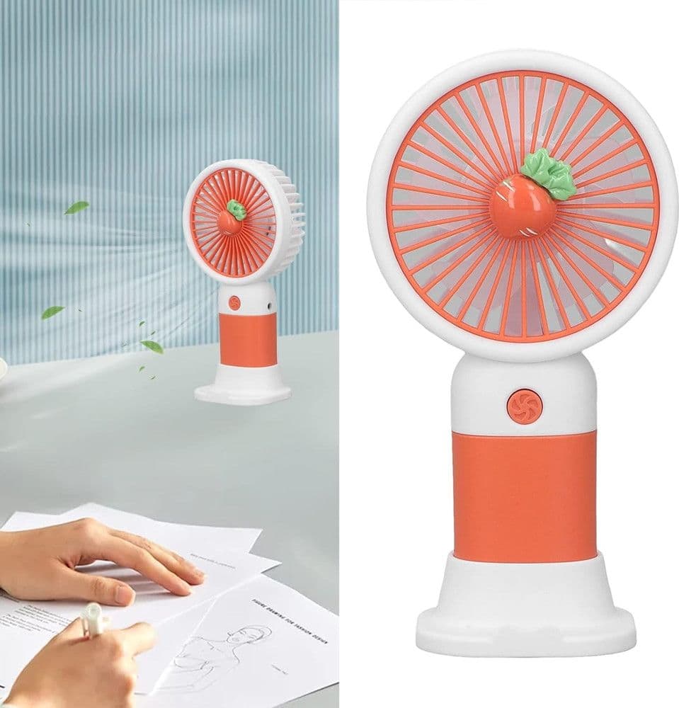 MINI VENTILATORE A MANO BATTERIA RICARICABILE USB PORTATILE TASCABILE VIAGGIO CON BASE in prodotto Trade Shop italia - Napoli, commercioVirtuoso.it
