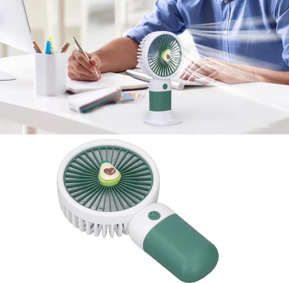 MINI VENTILATORE A MANO BATTERIA RICARICABILE USB PORTATILE TASCABILE VIAGGIO CON BASE in prodotto Trade Shop italia - Napoli, commercioVirtuoso.it
