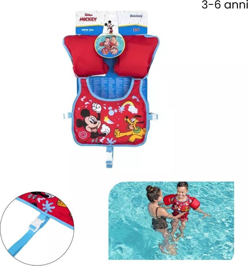GIUBBOTTO GIUBBETTO SALVAGENTE GILET NUOTO SWIM PAL MICKEY PER BAMBINI 3-6 ANNI 9101C in Giubbotti salvagente Trade Shop italia - Napoli, commercioVirtuoso.it