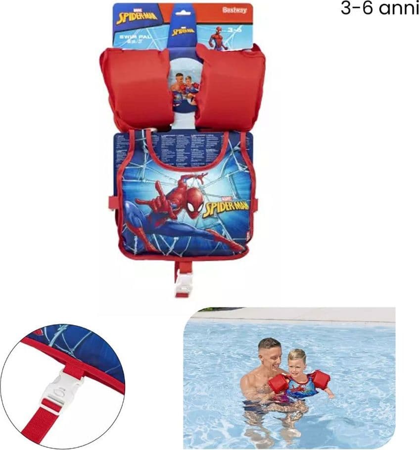 GIUBBETTO GIUBBOTTO BRACCIOLI SPIDERMAN BAMBINI 3-6 ANNI GALLEGGIANTE SALVAGENTE 98795 in Braccioli Trade Shop italia - Napoli, commercioVirtuoso.it