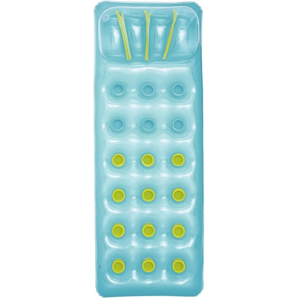 MATERASSINO GONFIABILE CON CUSCINO 18 BUCHI 188X71 CM 3 COLORI ESTATE PISCINA MARE 43015 in Canotti e gonfiabili galleggianti Trade Shop italia - Napoli, commercioVirtuoso.it