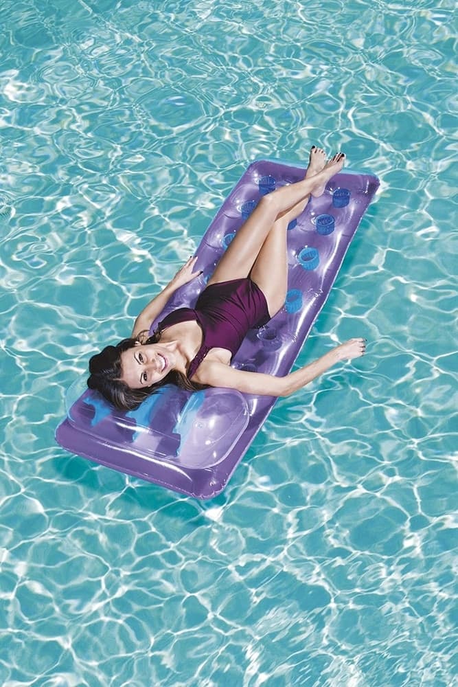 MATERASSINO GONFIABILE CON CUSCINO 18 BUCHI 188X71 CM 3 COLORI ESTATE PISCINA MARE 43015 in Canotti e gonfiabili galleggianti Trade Shop italia - Napoli, commercioVirtuoso.it