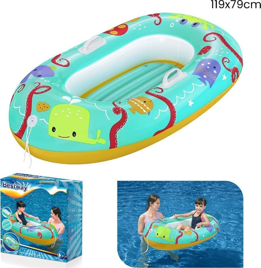 CANOTTO CANOTTINO GONFIABILE PER BAMBINI BALENA PESCI GRANCHIO FELICE 119X79CM 34009 in Giocattoli galleggianti per bambini Trade Shop italia - Napoli, commercioVirtuoso.it