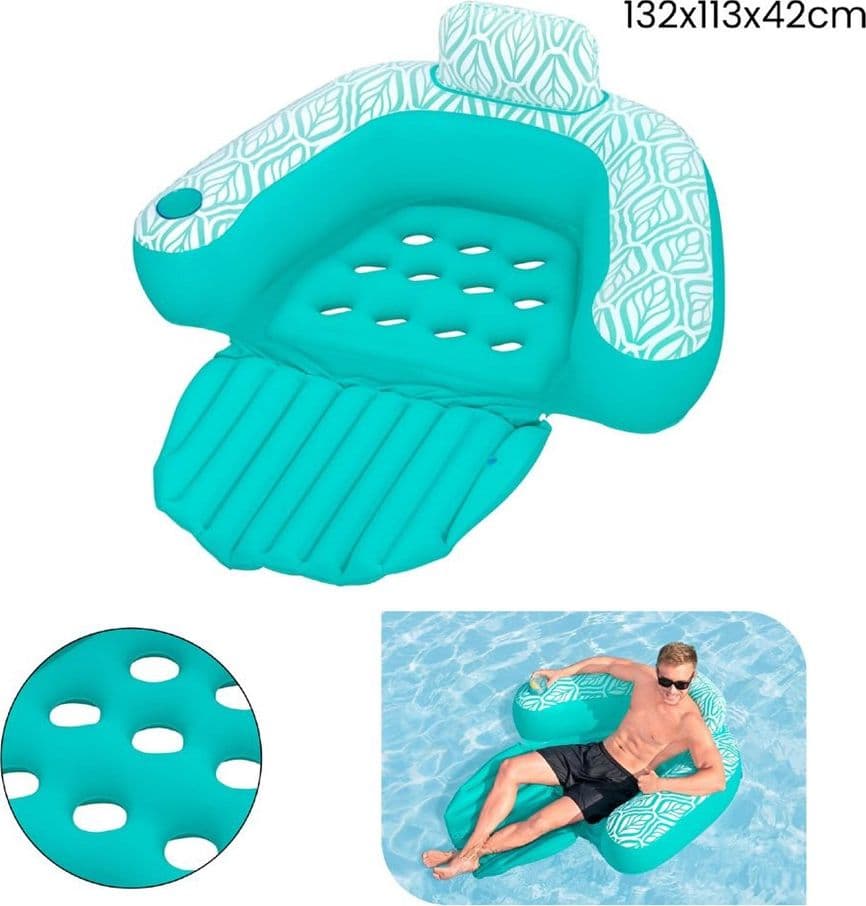 POLTRONA DA PISCINA GONFIABILE GALLEGGIANTE COMFORT PLUSH DELUXE CON PORTABICCHIERE 43719 in Canotti e gonfiabili galleggianti Trade Shop italia - Napoli, commercioVirtuoso.it