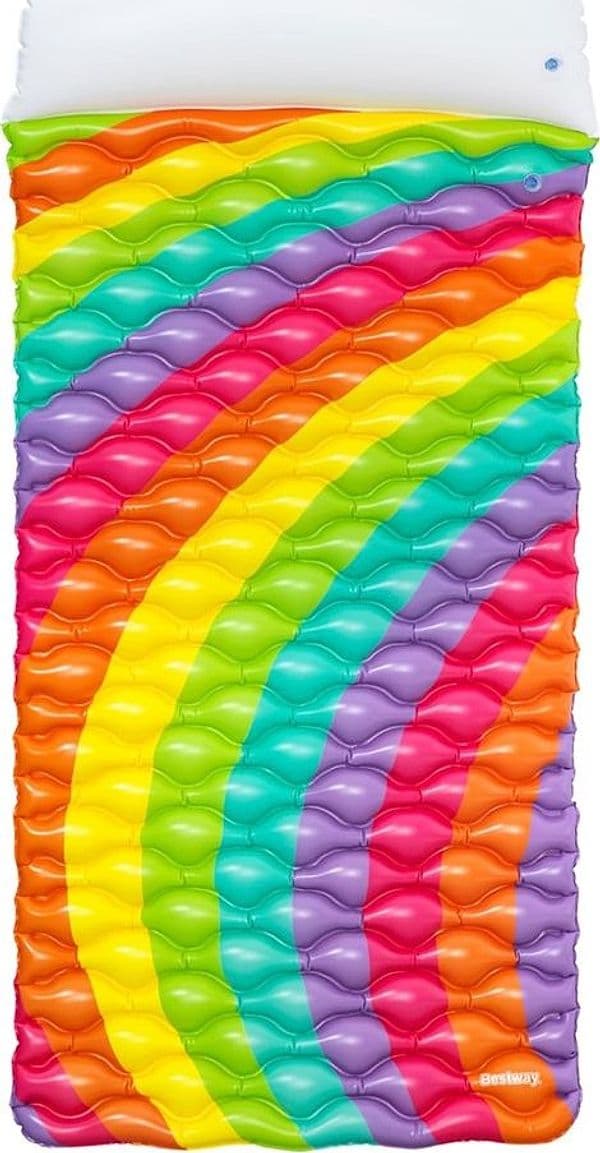 MATERASSINO ARROTOLABILE FASHION RAINBOW DREAMS ARCOBALENO CON CUSCINO FORMA NUVOLA 44107 in Spatole Trade Shop italia - Napoli, commercioVirtuoso.it