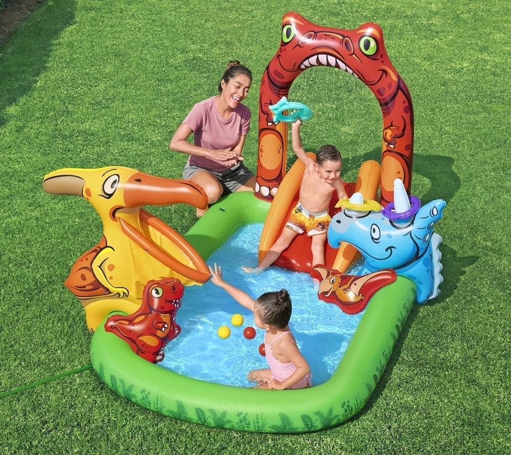 PARCO GIOCHI ACQUATICO JURASSIC SPLASH PISCINA GONFIABILE DA ESTERNO PER BAMBINI 53160 in Giochi e castelli gonfiabili Trade Shop italia - Napoli, commercioVirtuoso.it