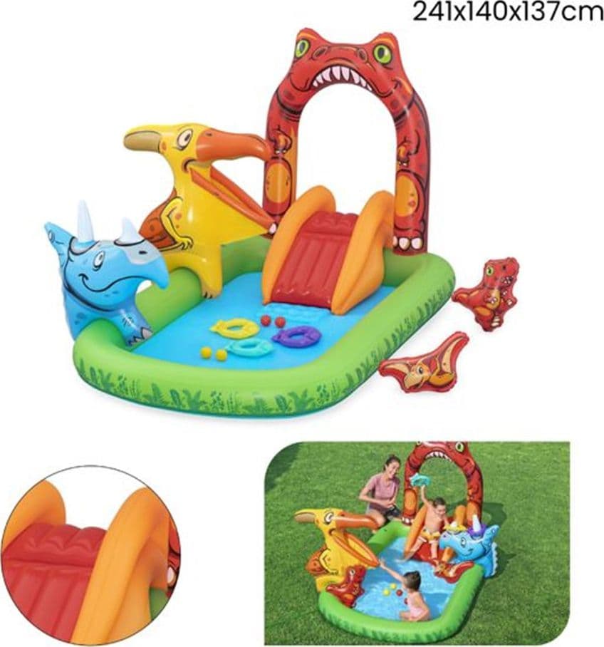PARCO GIOCHI ACQUATICO JURASSIC SPLASH PISCINA GONFIABILE DA ESTERNO PER BAMBINI 53160 in Giochi e castelli gonfiabili Trade Shop italia - Napoli, commercioVirtuoso.it