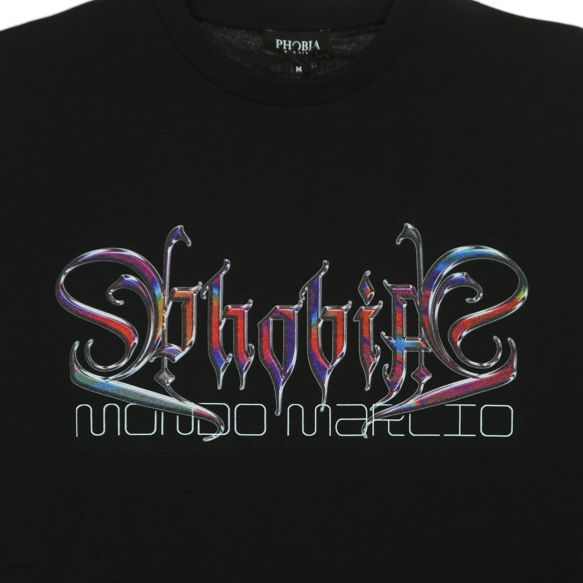 PHOBIA Maglietta Uomo Holographic Print Tee X Mondo Marcio Black da uomo in Felpe con cappuccio Drestige - Casamassima, commercioVirtuoso.it