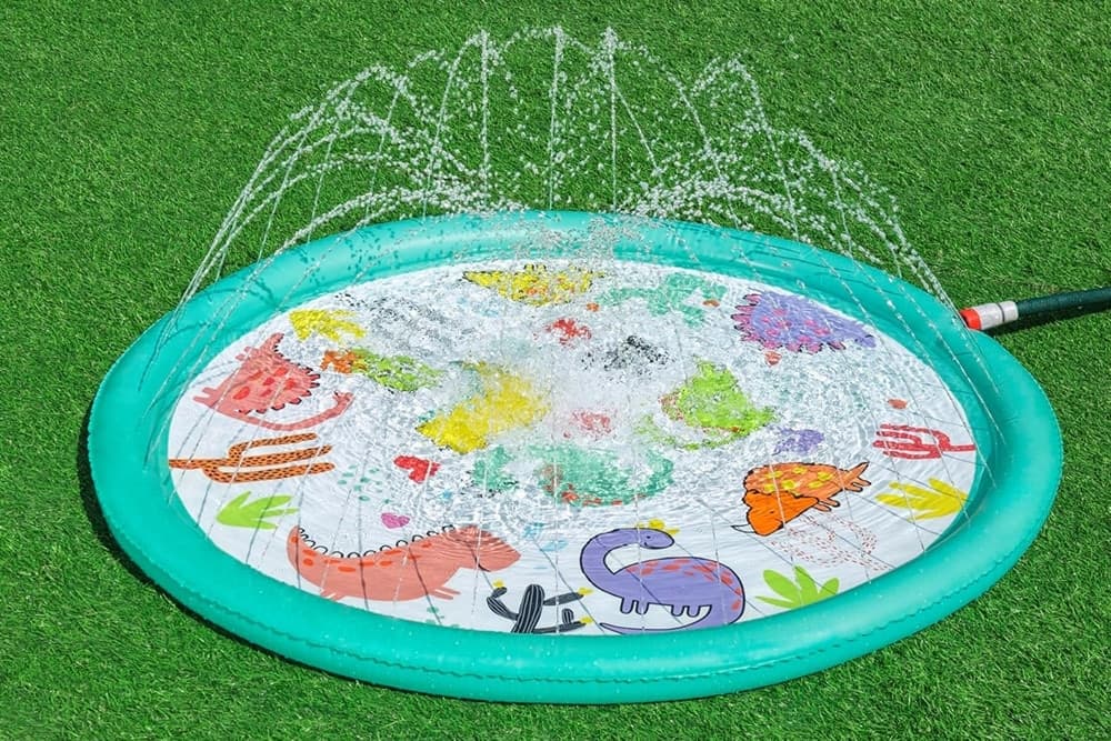TAPPETINO GONFIABILE DINOSAURI SPRUZZI DESERT DINO DA 48"/122CM +2 ANNI GIARDINO 52698 in Spruzzini e fontanelle giocattolo Trade Shop italia - Napoli, commercioVirtuoso.it