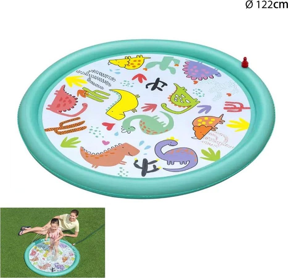 TAPPETINO GONFIABILE DINOSAURI SPRUZZI DESERT DINO DA 48"/122CM +2 ANNI GIARDINO 52698 in Spruzzini e fontanelle giocattolo Trade Shop italia - Napoli, commercioVirtuoso.it