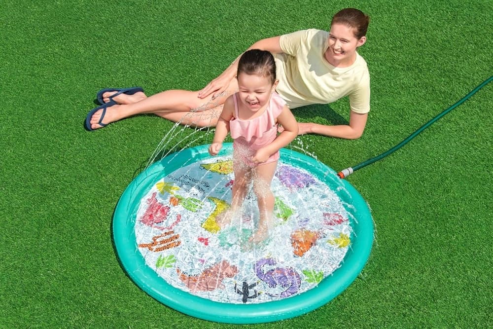 TAPPETINO GONFIABILE DINOSAURI SPRUZZI DESERT DINO DA 48"/122CM +2 ANNI GIARDINO 52698 in Spruzzini e fontanelle giocattolo Trade Shop italia - Napoli, commercioVirtuoso.it