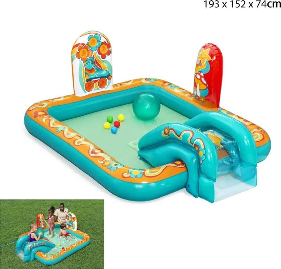 PLAY CENTER PISCINA GONFIABILE RETRO GROOVE PER BAMBINI 193X152X74CM GIARDINO 53164 in Piscinette per bambini Trade Shop italia - Napoli, commercioVirtuoso.it