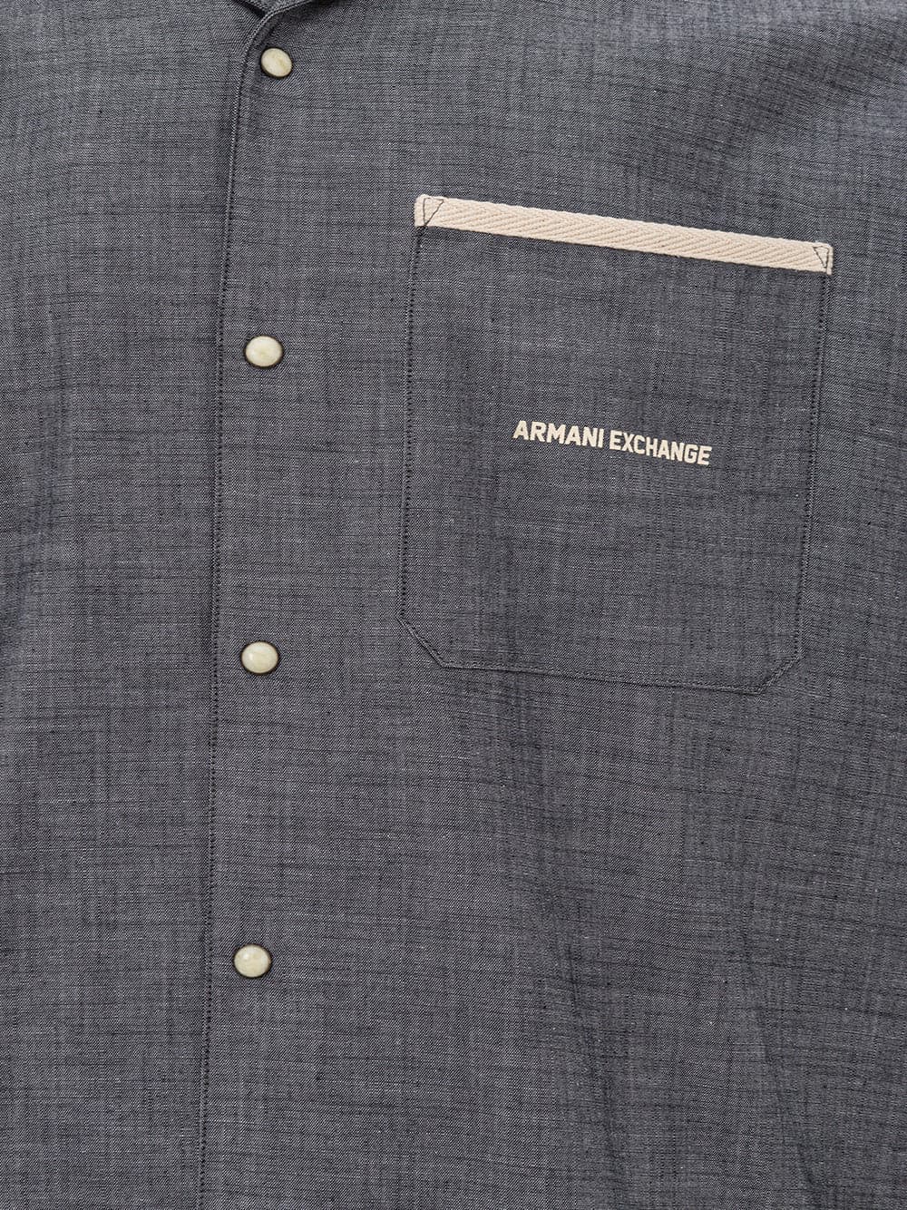 Armani Exchange Camicia Dark Denim Maniche Corte da uomo in Camicie casual Drestige - Casamassima, commercioVirtuoso.it