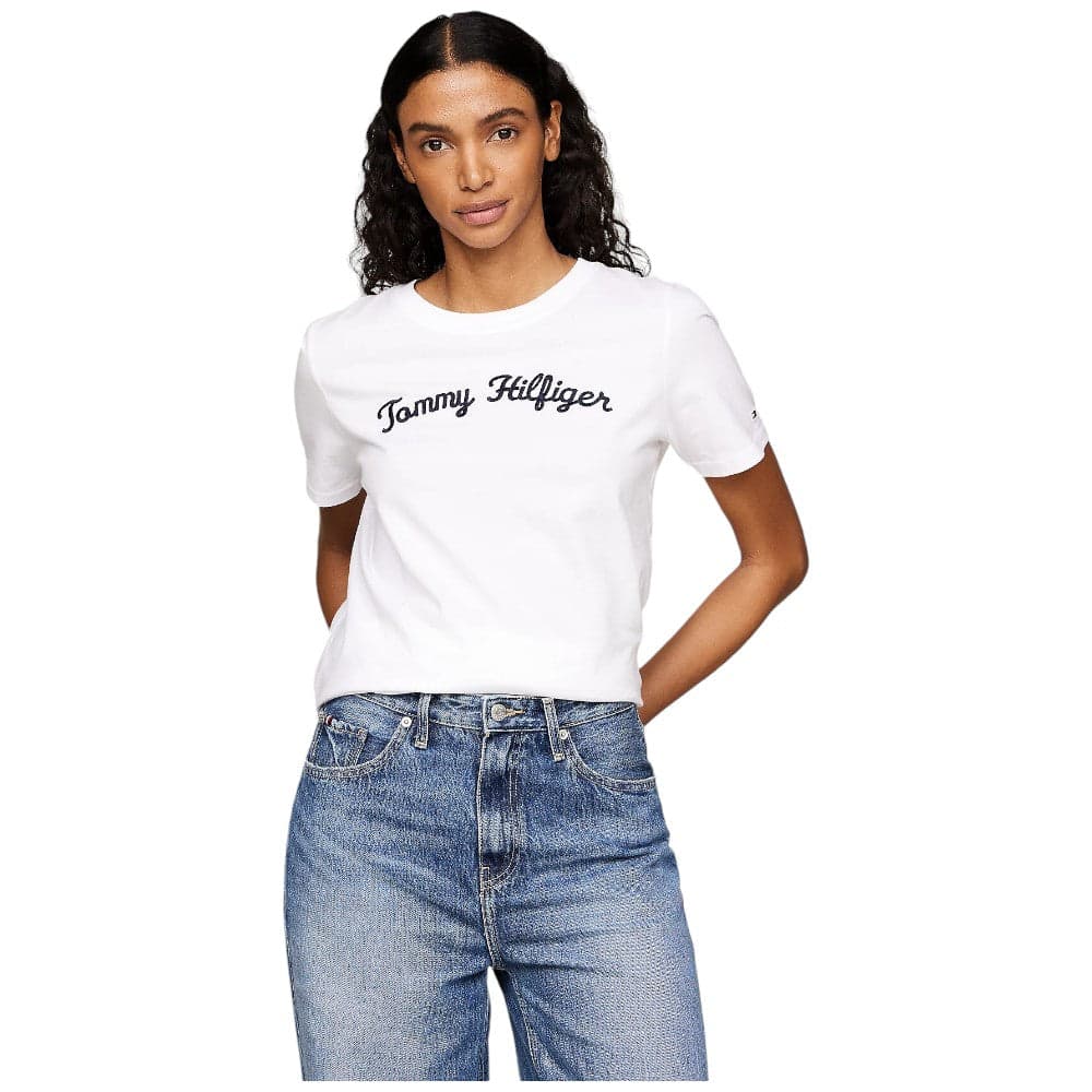 Tommy Hilfiger donna  t-shirt bianca WW0WW42589 T-shirt Tommy Hilfiger