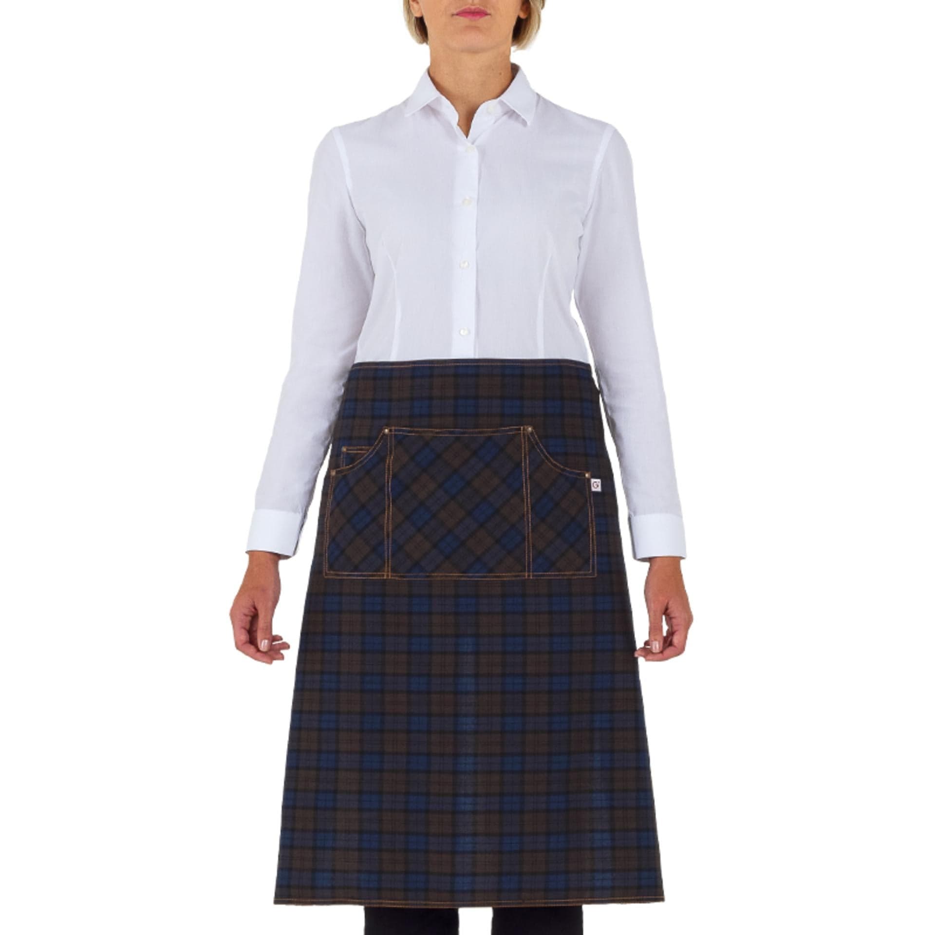 Grembiule Shannon Scozzese Blu Marrone Grembiule Cameriere Cuoco Vita a Quadretti in Grembiuli Dresswork - Como, commercioVirtuoso.it