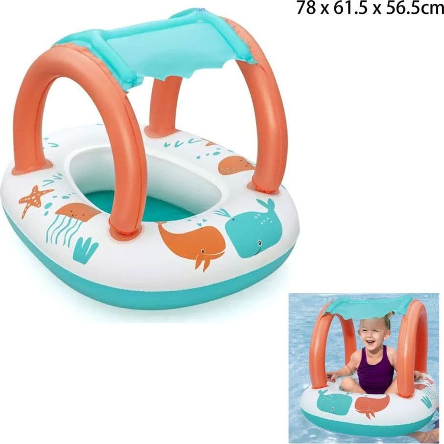 CANOTTINO GOMMONE COMFORT PLUSH PER BAMBINI TETTO PARASOLE DESIGN CREATURE MARINE 34203 in Canotti e gonfiabili galleggianti Trade Shop italia - Napoli, commercioVirtuoso.it