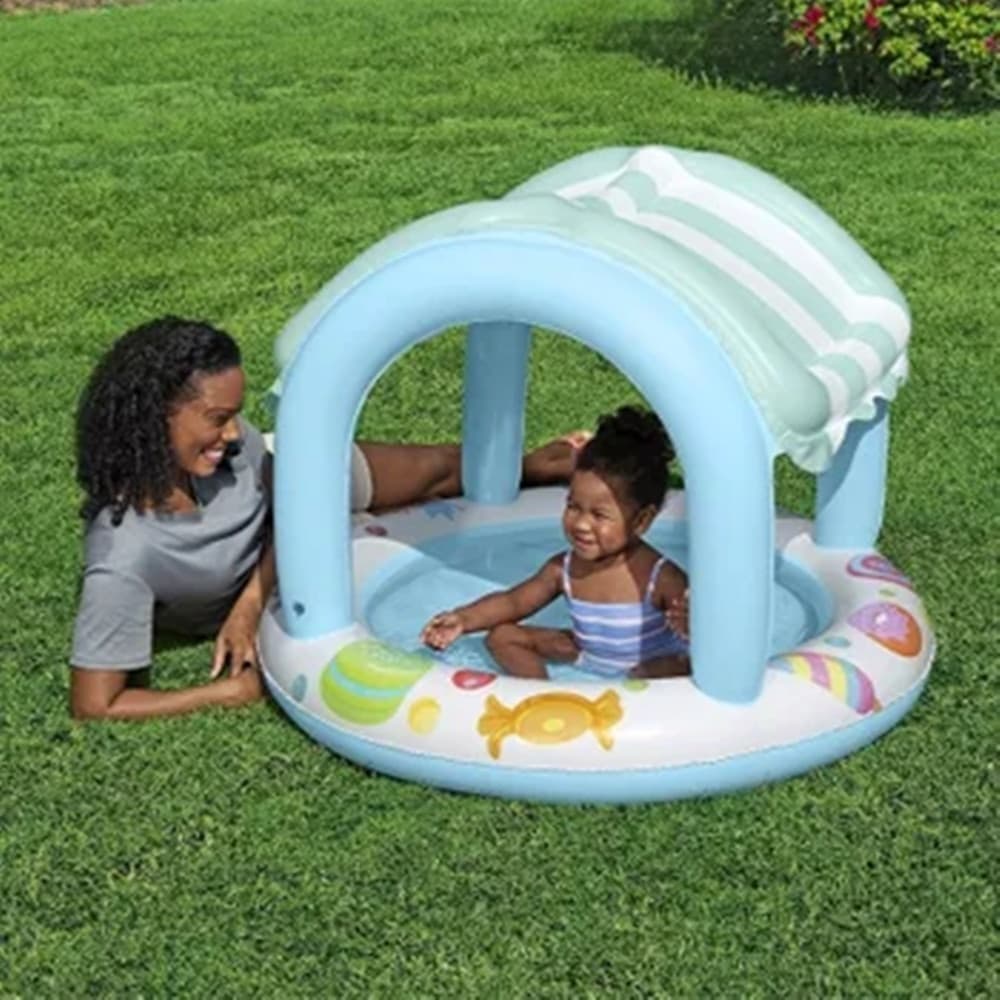 PISCINA SWEET SHOPPE CON FONDO GONFIABILE COPERTURA PER BAMBINI +2 ANNI 104X84CM 52638 in Piscinette per bambini Trade Shop italia - Napoli, commercioVirtuoso.it