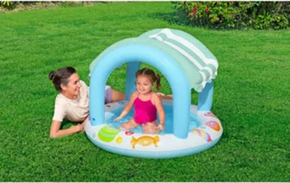 PISCINA SWEET SHOPPE CON FONDO GONFIABILE COPERTURA PER BAMBINI +2 ANNI 104X84CM 52638 in Piscinette per bambini Trade Shop italia - Napoli, commercioVirtuoso.it