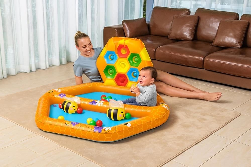 PISCINA GONFIABILE GIOCO ALVEARE PER BAMBINI CON 20 PALLINE 2 API 127X119X61CM 52639 in Piscinette per bambini Trade Shop italia - Napoli, commercioVirtuoso.it