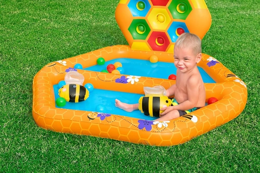 PISCINA GONFIABILE GIOCO ALVEARE PER BAMBINI CON 20 PALLINE 2 API 127X119X61CM 52639 in Piscinette per bambini Trade Shop italia - Napoli, commercioVirtuoso.it