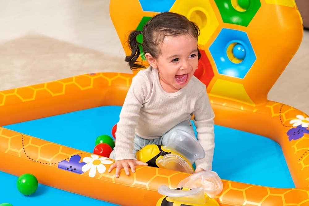 PISCINA GONFIABILE GIOCO ALVEARE PER BAMBINI CON 20 PALLINE 2 API 127X119X61CM 52639 in Piscinette per bambini Trade Shop italia - Napoli, commercioVirtuoso.it