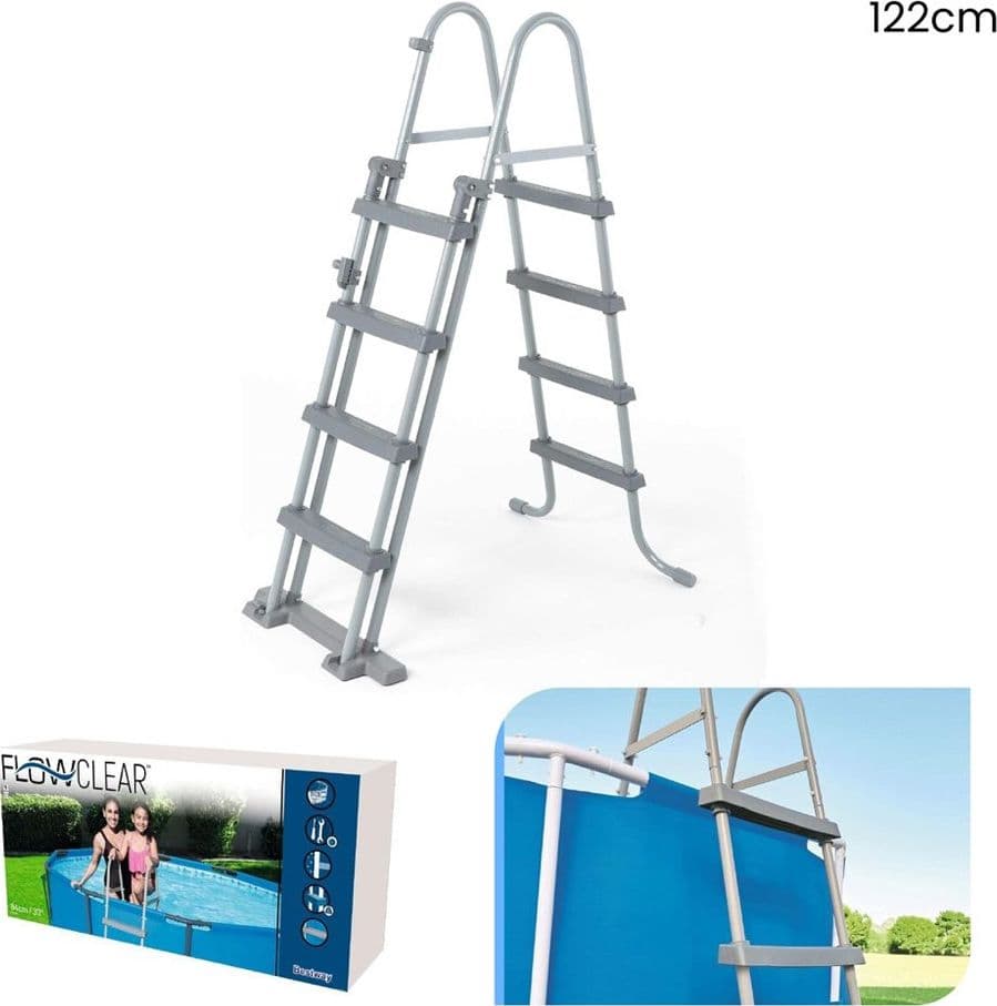 SCALETTA DI SICUREZZA PER PISCINE 122CM CON GRADINI IN PLASTICA TELAIO IN METALLO 58331 in Scalette Trade Shop italia - Napoli, commercioVirtuoso.it
