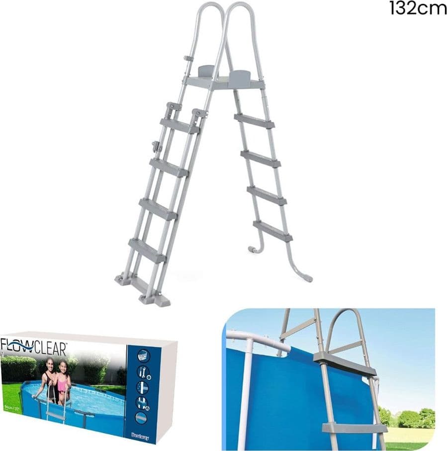 SCALETTA DI SICUREZZA PER PISCINE 132CM CON GRADINI IN PLASTICA TELAIO IN METALLO 58332 in Scalette Trade Shop italia - Napoli, commercioVirtuoso.it