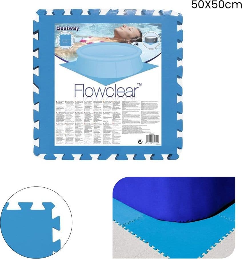 TAPPETO PIASTRELLE BASE SOTTO PISCINA COMPONIBILE PROTETTIVO DA 50X50 CM BLU 58220 in Teli sotto piscine fuoriterra Trade Shop italia - Napoli, commercioVirtuoso.it