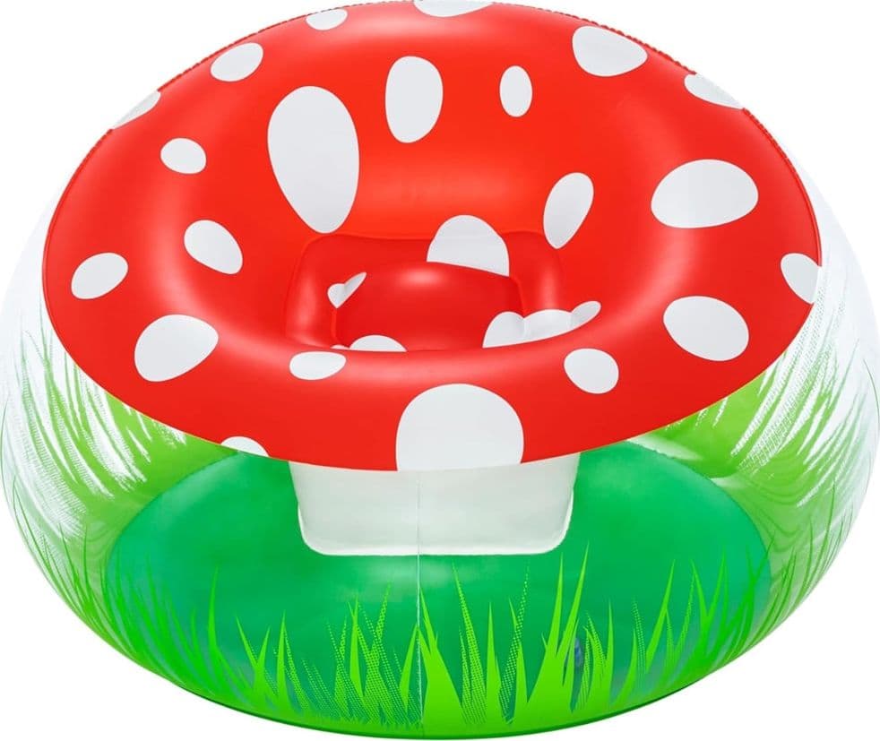 POLTRONA GONFIABILE PER BAMBINI MIGHTY MUSHROOM DESIGN FUNGO CON ERBA 112X112X66CM 75123 in Poltrone Trade Shop italia - Napoli, commercioVirtuoso.it
