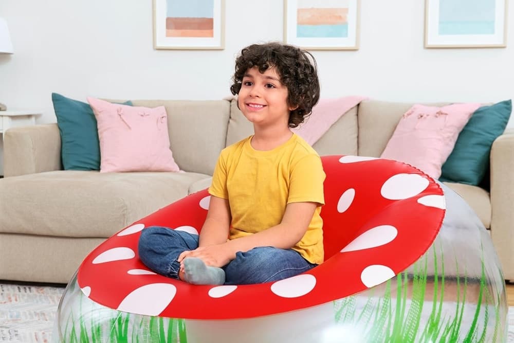 POLTRONA GONFIABILE PER BAMBINI MIGHTY MUSHROOM DESIGN FUNGO CON ERBA 112X112X66CM 75123 in Poltrone Trade Shop italia - Napoli, commercioVirtuoso.it
