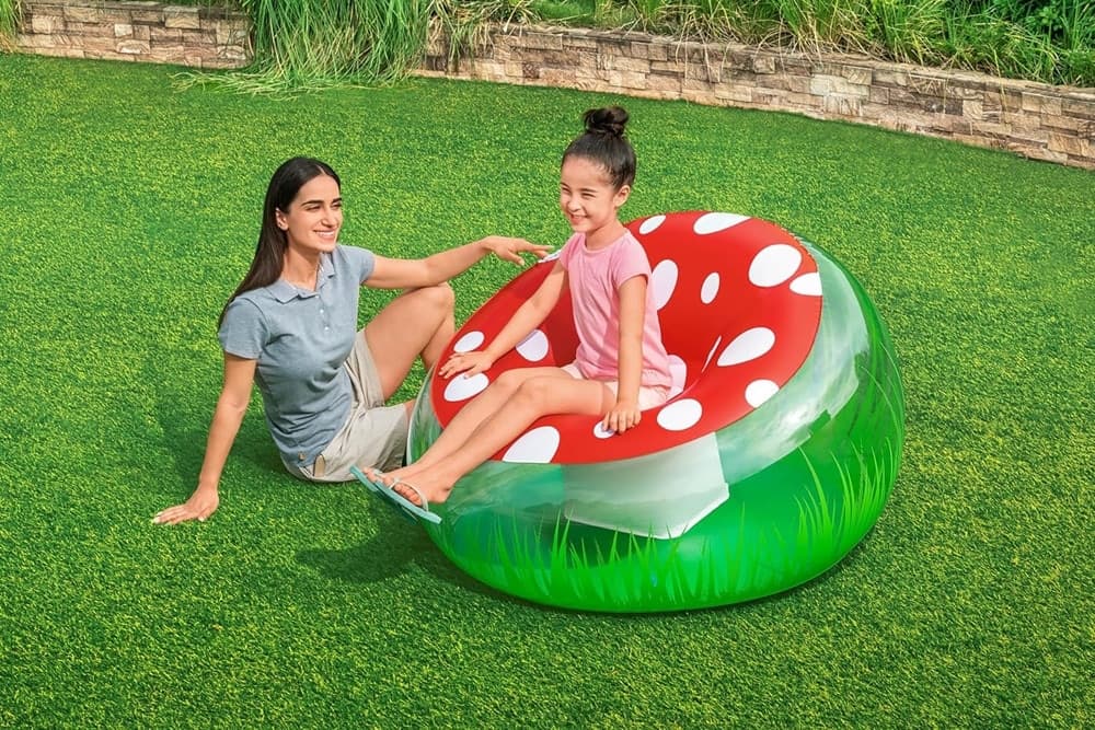 POLTRONA GONFIABILE PER BAMBINI MIGHTY MUSHROOM DESIGN FUNGO CON ERBA 112X112X66CM 75123 in Poltrone Trade Shop italia - Napoli, commercioVirtuoso.it