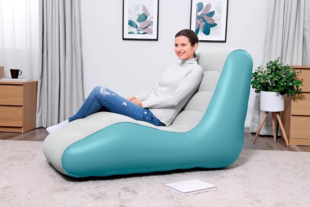 POLTRONA LUNGA LEISURE LUXE CHAISE LONGUE GONFIABILE DESIGN ERGONOMICO 133X79X88CM 75127 in Poltrone Trade Shop italia - Napoli, commercioVirtuoso.it