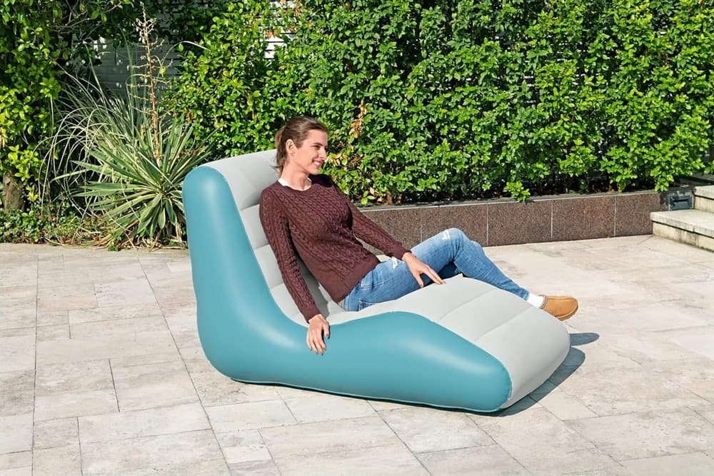 POLTRONA LUNGA LEISURE LUXE CHAISE LONGUE GONFIABILE DESIGN ERGONOMICO 133X79X88CM 75127 in Poltrone Trade Shop italia - Napoli, commercioVirtuoso.it