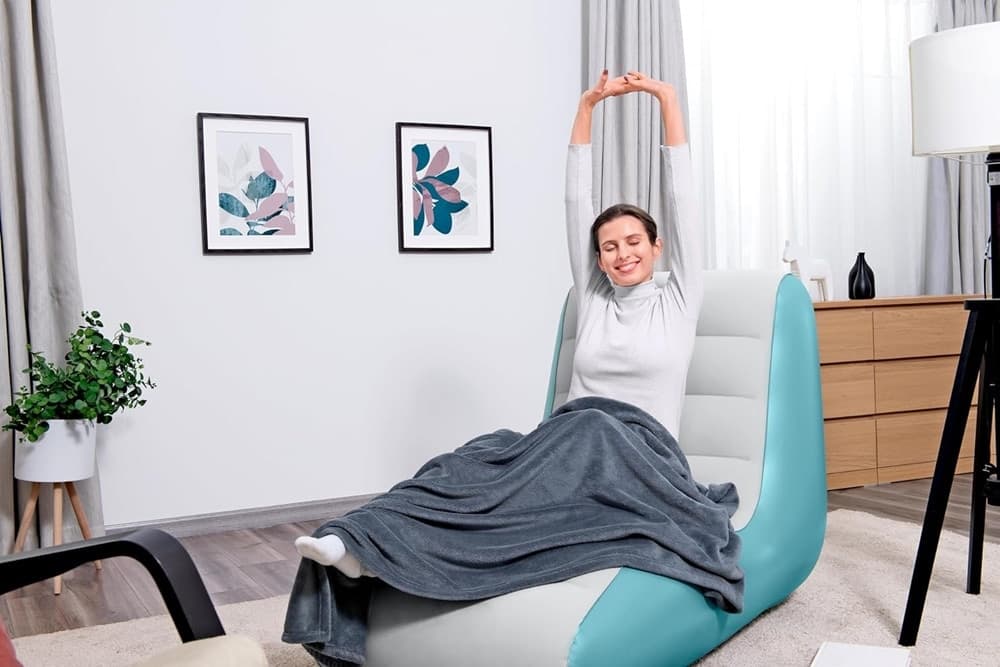 POLTRONA LUNGA LEISURE LUXE CHAISE LONGUE GONFIABILE DESIGN ERGONOMICO 133X79X88CM 75127 in Poltrone Trade Shop italia - Napoli, commercioVirtuoso.it