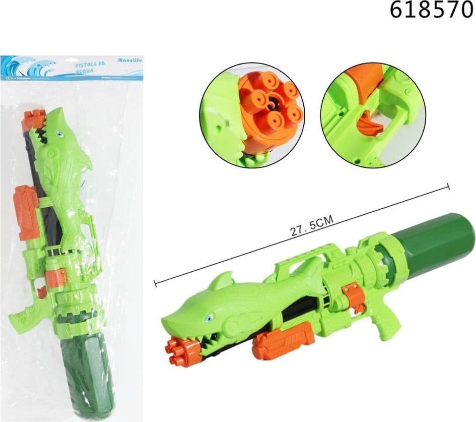 PISTOLA AD ACQUA SQUALO GIOCATTOLO PER BAMBINI ESTATE GRANDE CAPACITÀ 27.5CM 618570 in Pistole d'acqua Trade Shop italia - Napoli, commercioVirtuoso.it