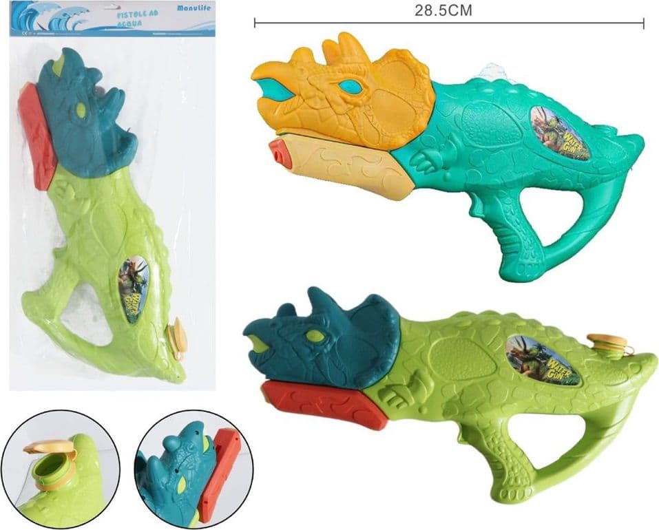 PISTOLA AD ACQUA PER BAMBINI A FORMA DI DINOSAURO TRICERATOPO 28.5CM GIOCO ESTIVO 618571 in Pistole d'acqua Trade Shop italia - Napoli, commercioVirtuoso.it