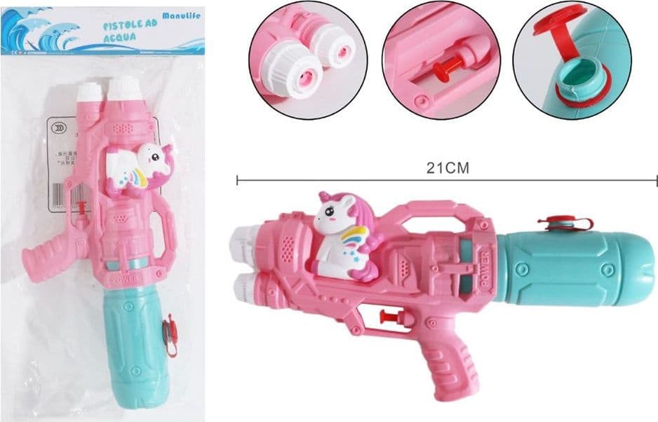 PISTOLA AD ACQUA PER BAMBINI A FORMA DI UNICORNO GIOCATTOLO A DOPPIO SPRUZZO 21CM 618559 in Pistole d'acqua Trade Shop italia - Napoli, commercioVirtuoso.it