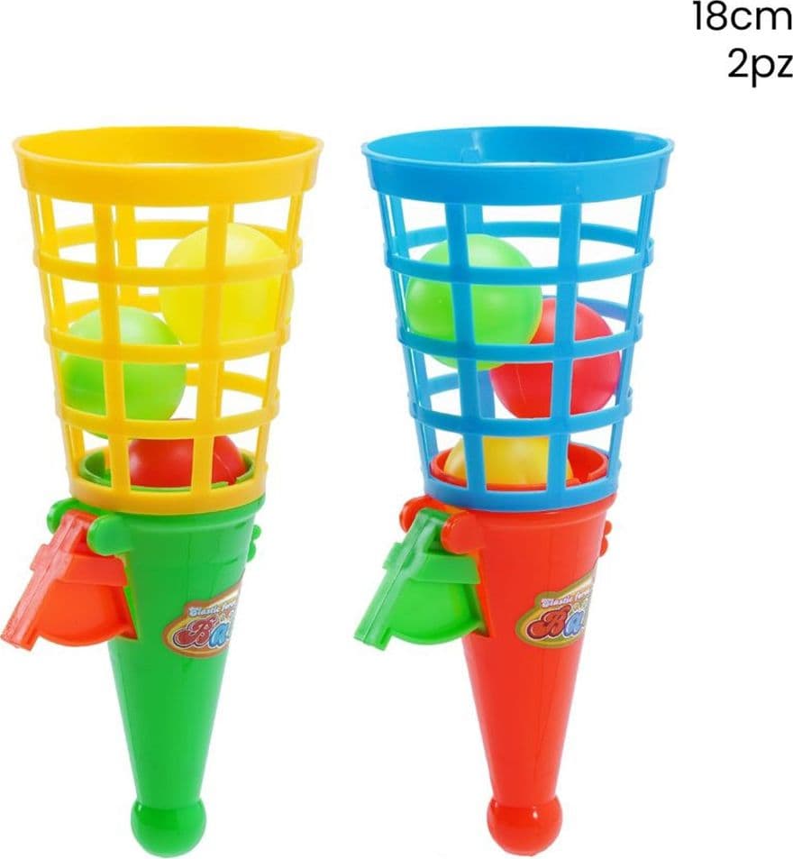 SET 2PZ CONO LANCIA PALLINE PALLE GIOCATTOLO GIOCO PER BAMBINI 18CM COLORATI 258359 in Palle Trade Shop italia - Napoli, commercioVirtuoso.it
